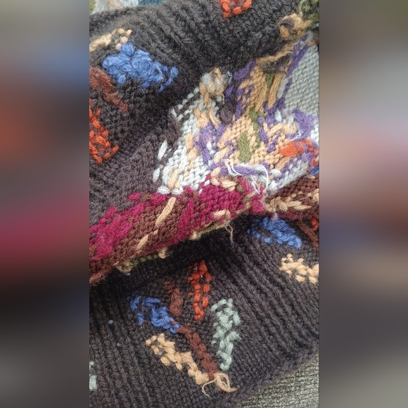 80s Sweater Wool Thick Knit Fall Winter Vintage Ski Jumper Hong Kong XL Pullover - Picture 11 of 11